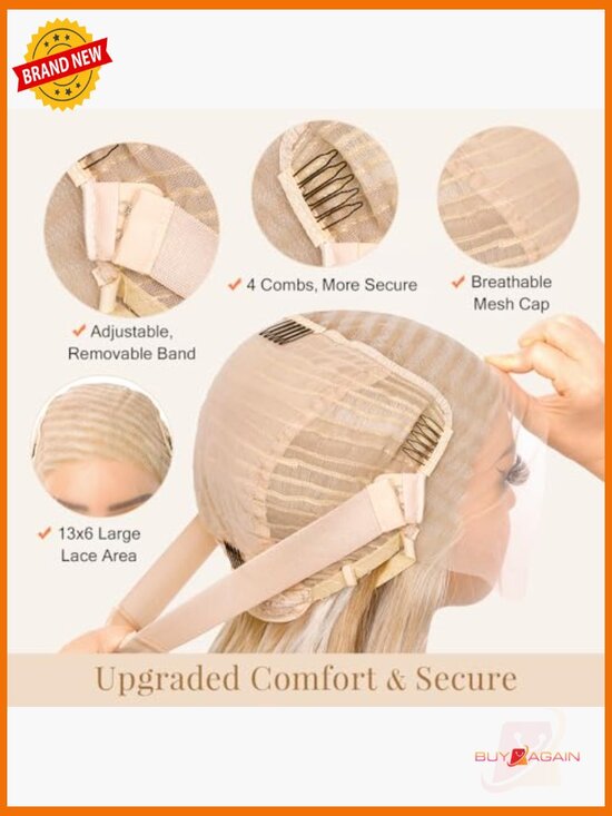 13x6 Lace Front Wig Pre Plucked Synthetic Hair Glueless Highlight Long Layered